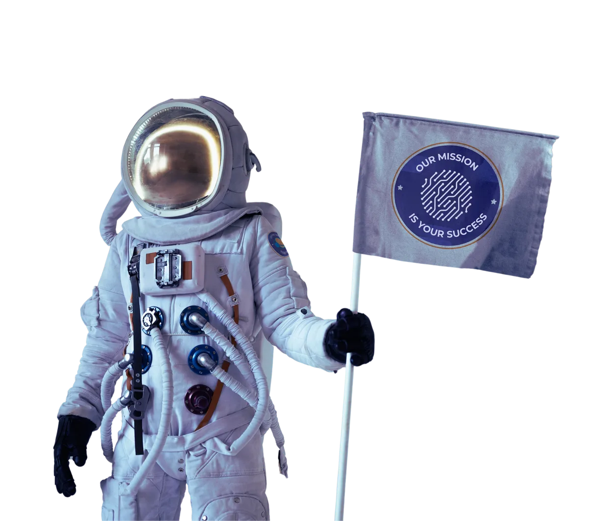 Astronaut mit einer Flagge