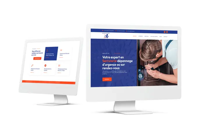Dienstleistungs-Website auf verschiedenen Geräten