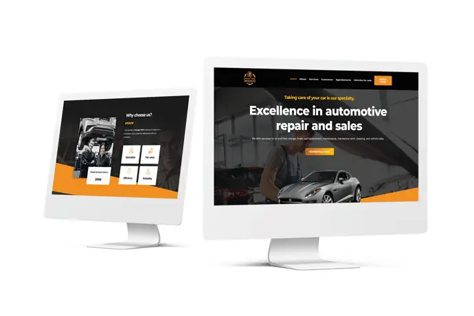 Automobil-Website auf verschiedenen Geräten