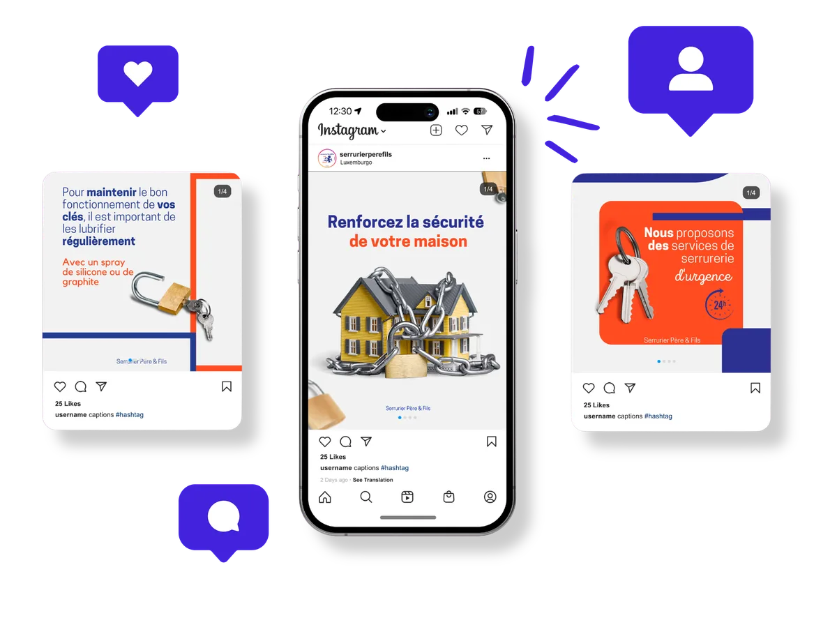 Social-Media-Beiträge für eine Immobilienagentur
